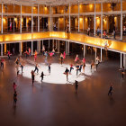 Opulent ballroom scene with couples dancing in formal attire