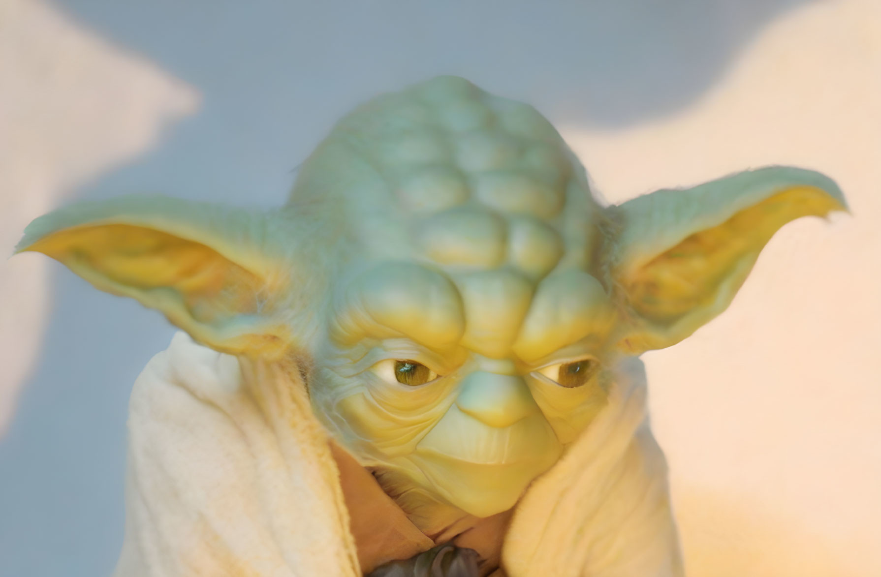 Detailed Yoda Figure with Large Pointed Ears & Wise Expression