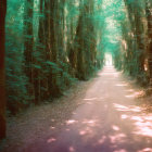 Tranquil Forest Path with Overhanging Green Foliage