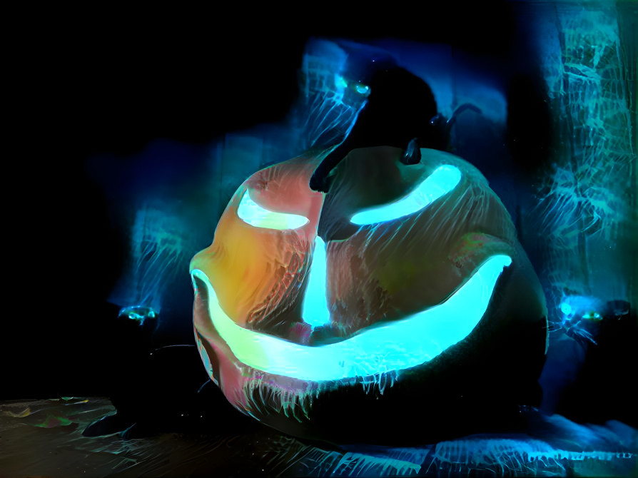 Blue pumpkin light