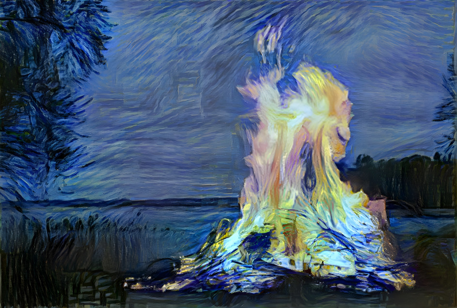 Bonfire starry night style