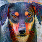 Vibrant Multi-Colored Dog Artwork