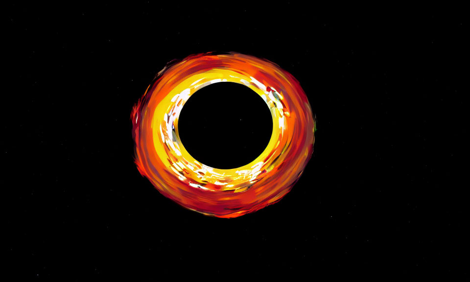 Vibrant orange and yellow ring on black background