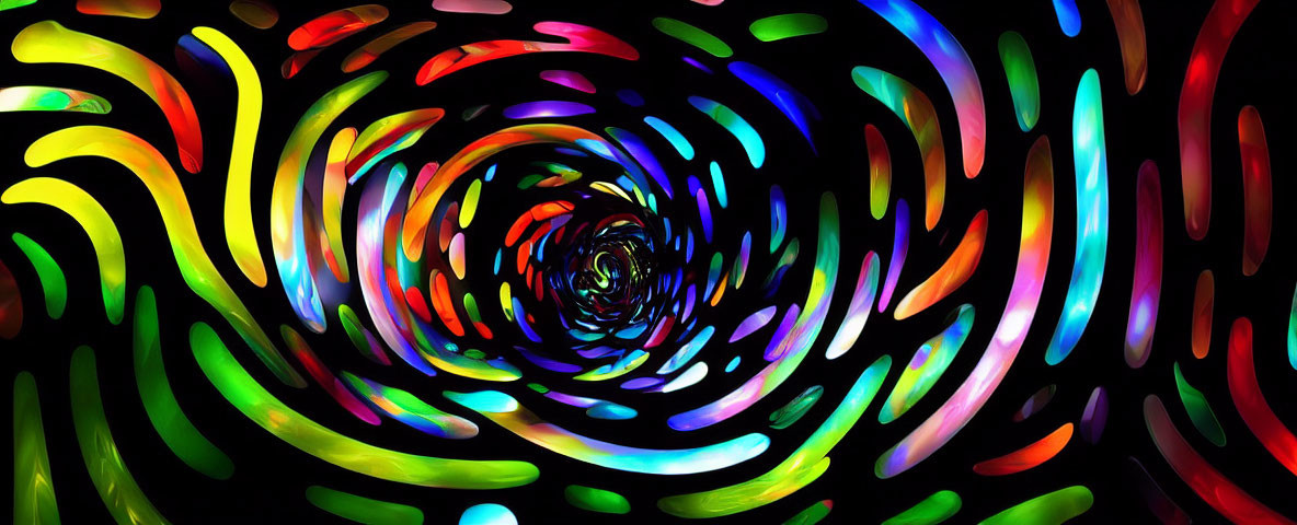 Colorful Abstract Image: Rainbow Vortex Optical Illusion