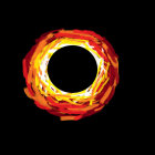 Vibrant orange and yellow ring on black background