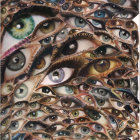 Surreal Artwork: Realistic Eyes on Organic Flesh Surface