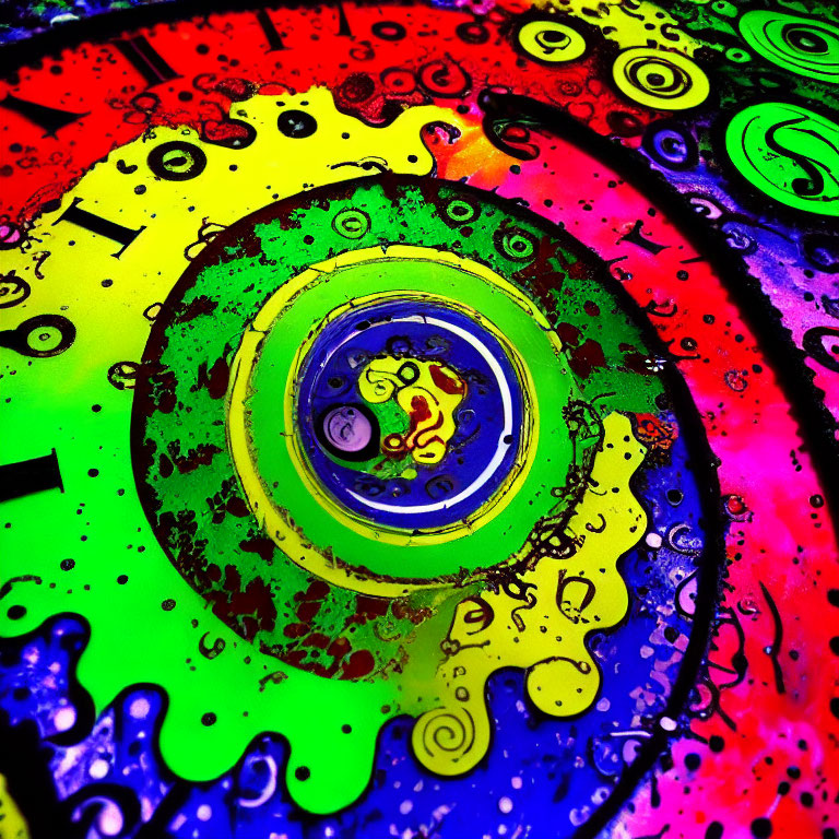 Abstract Liquid Swirl with Vibrant Colors and Psychedelic Patterns