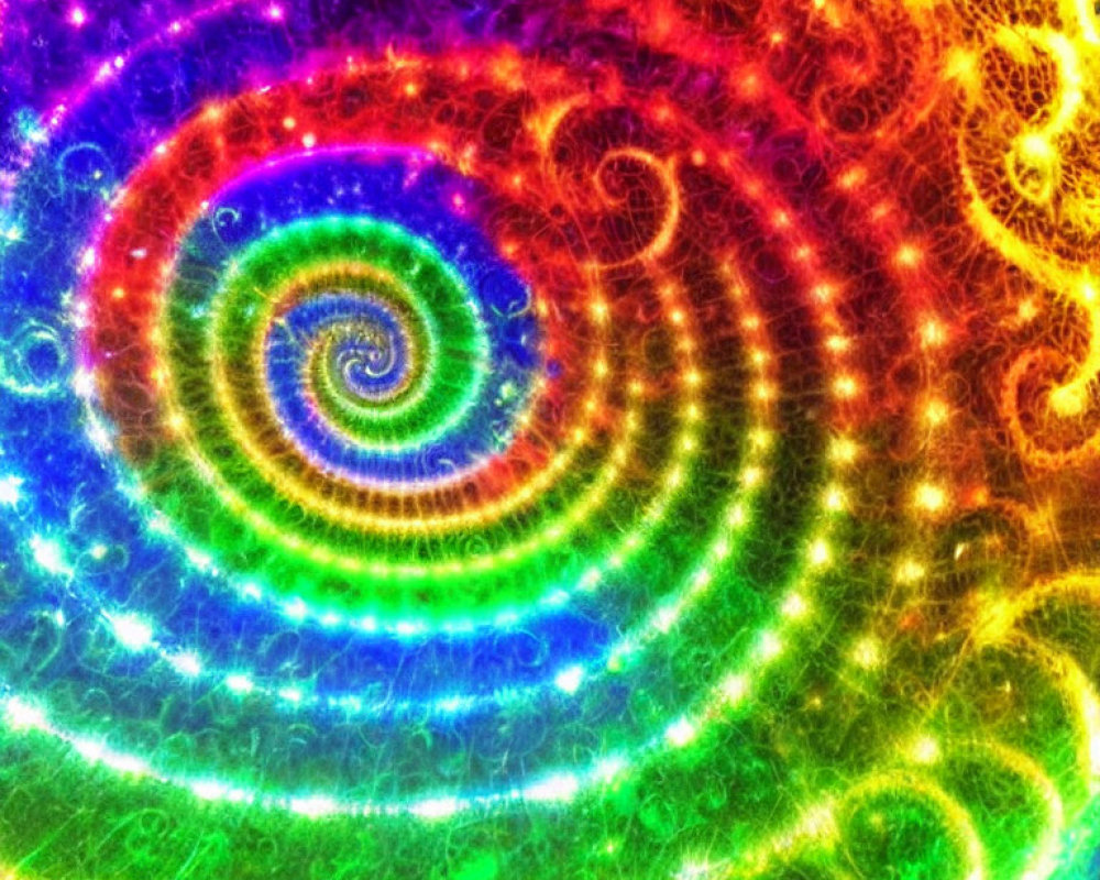 Colorful Fractal Spiral with Rainbow Hues