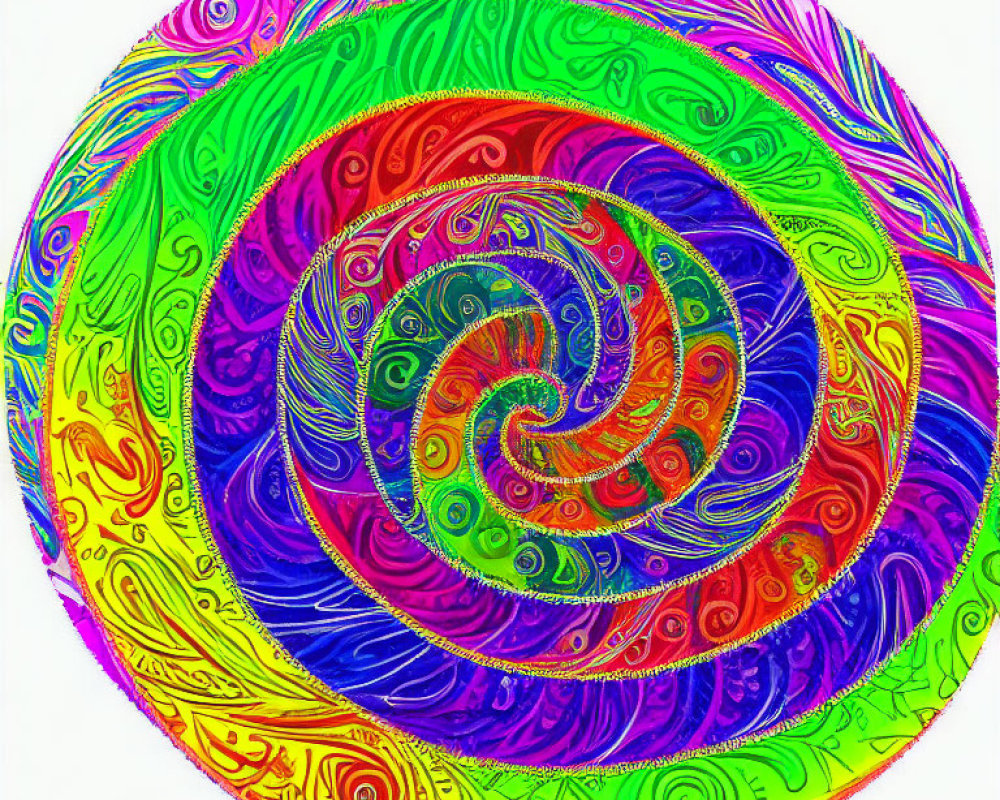 Multicolored abstract swirl with intricate psychedelic patterns