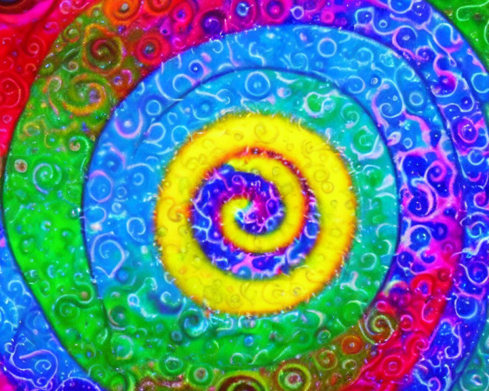 Colorful Swirl Pattern with Textured Surface and Bubble-like Details