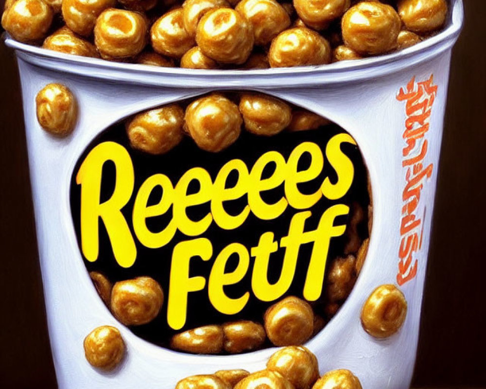 Golden Peanut-Shaped "Reeees Fett" Candies in Overflowing Cup