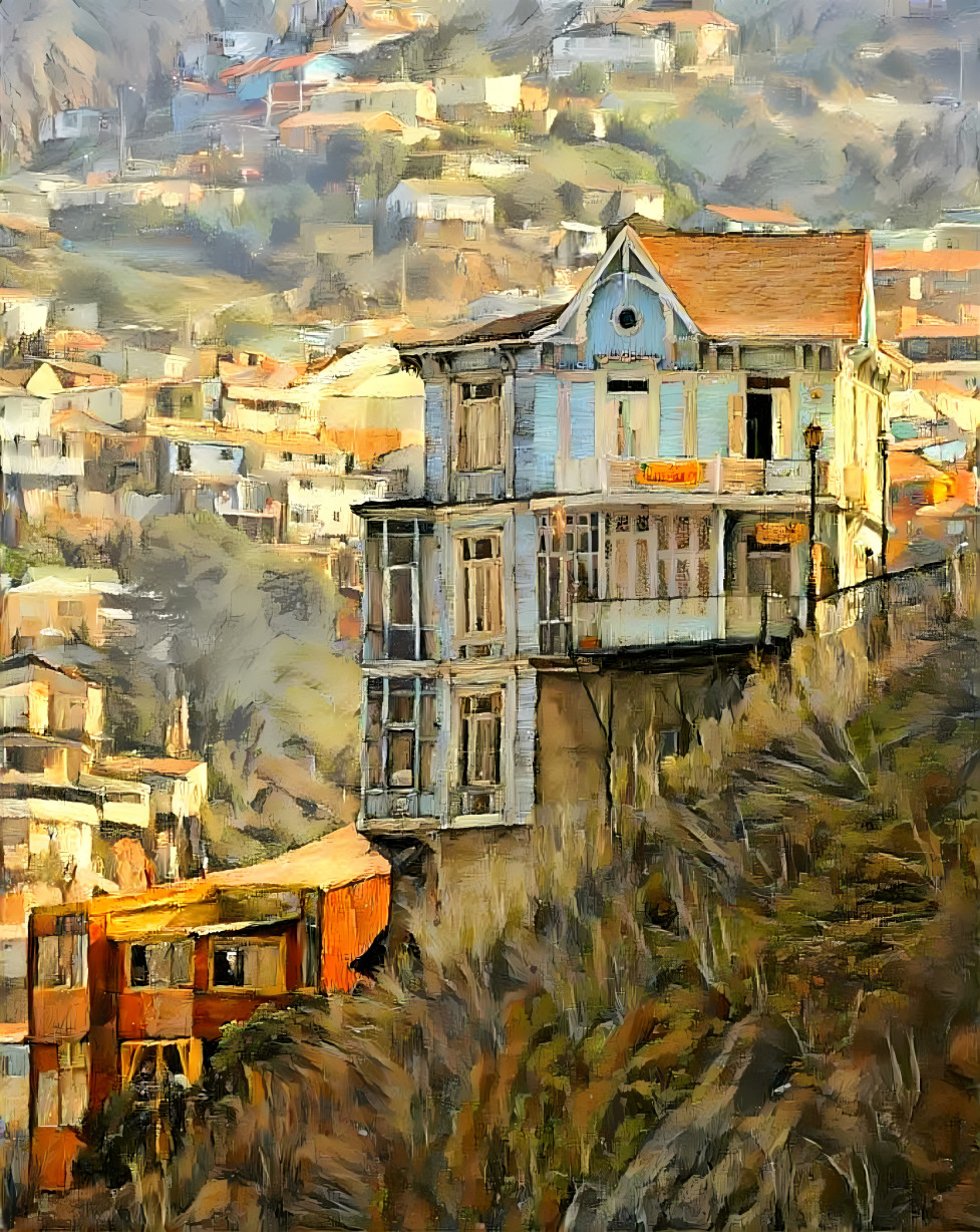 Perched house, Valparaiso, Chile