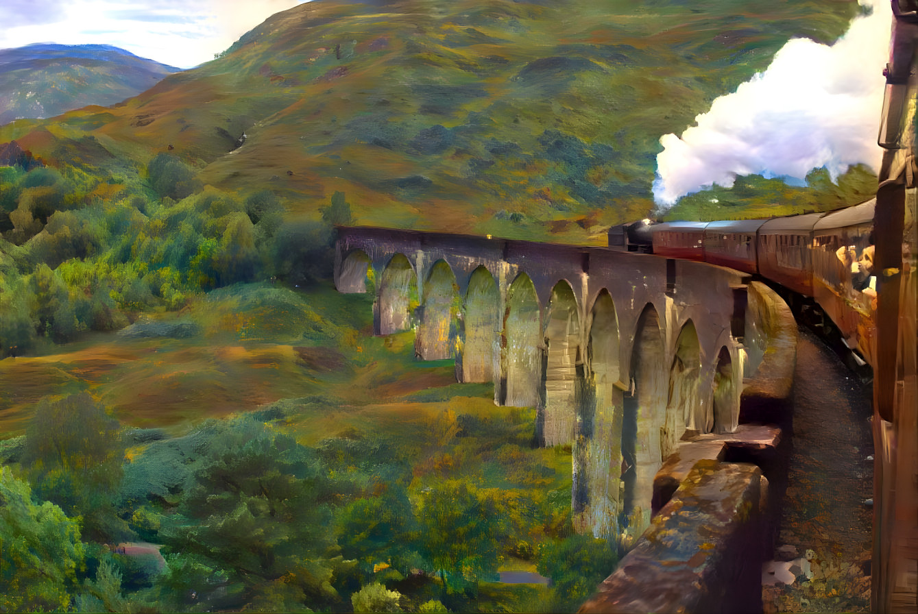 Hogwarts Express, Scottish highlands.