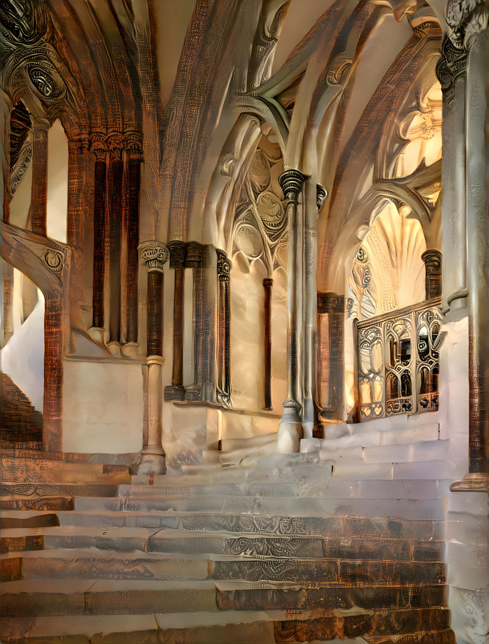 Wells cathedral, Somerset - study 1 - staircases