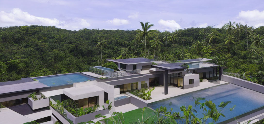 Luxury Villa with Swimming Pool in Lush Tropical Forest