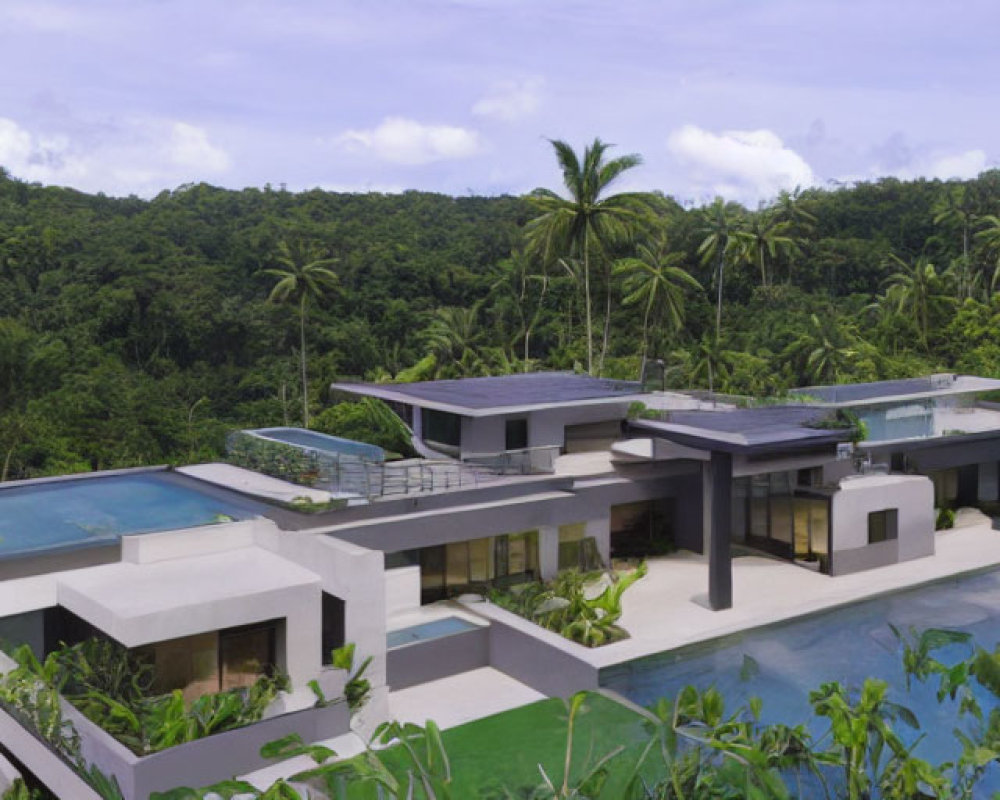 Luxury Villa with Swimming Pool in Lush Tropical Forest