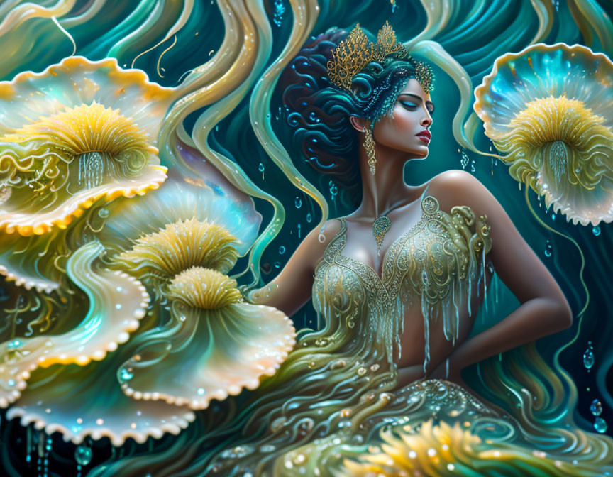 Elaborate Oceanic Jewelry on Majestic Female Figure