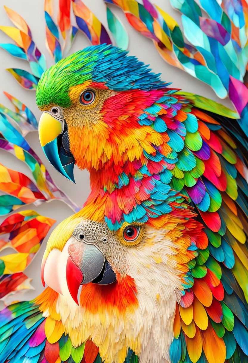 Colorful Macaw Parrots with Vibrant Feathers and Striking Eyes