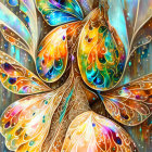 Colorful Butterfly Artwork with Jewel-Toned Wings and Shimmering Spots