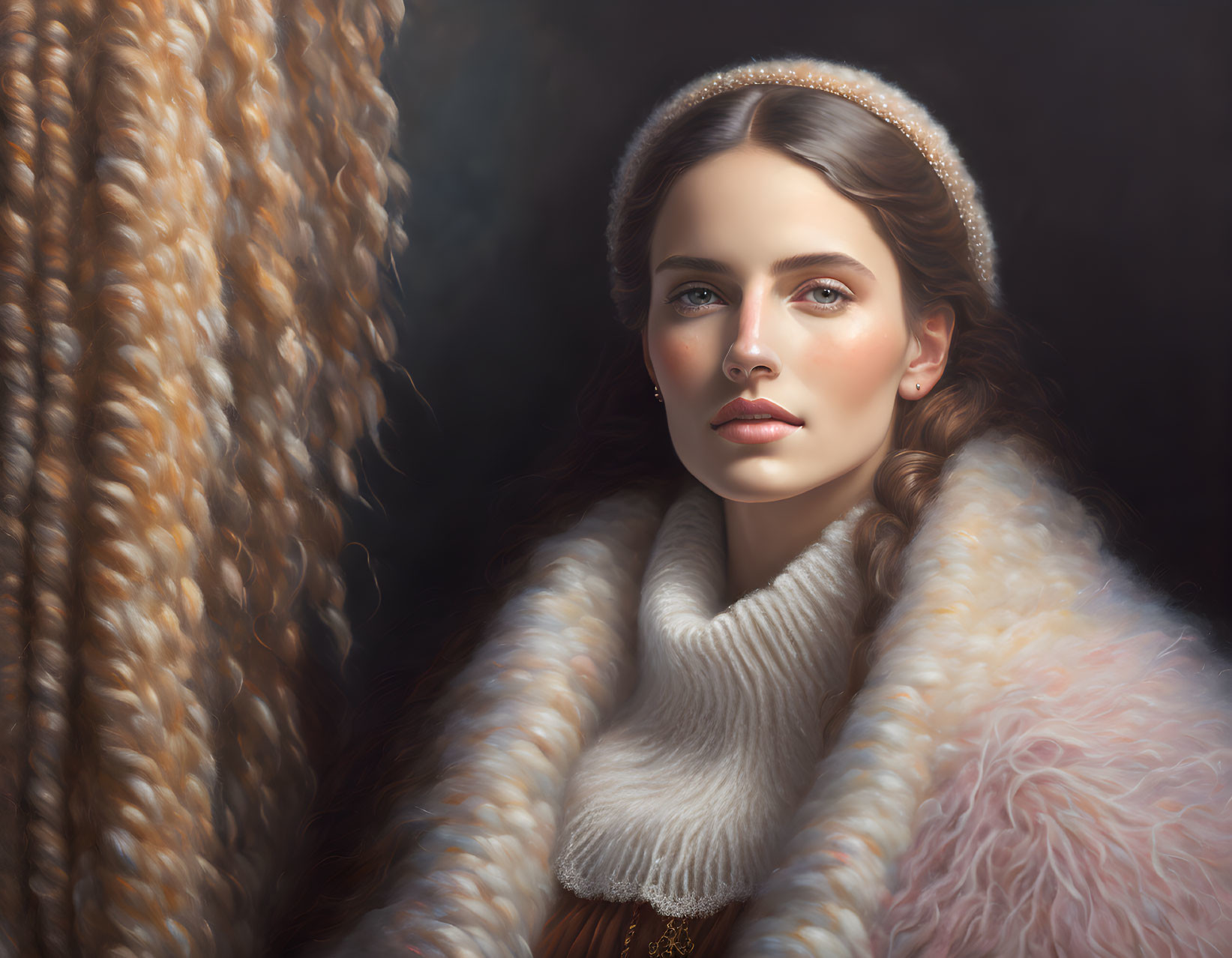 lady with wool