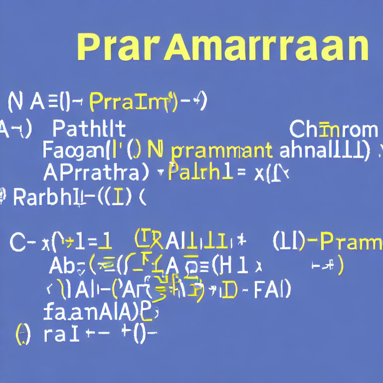 Stylized "PrarAmarran" text on blue background with mathematical symbols