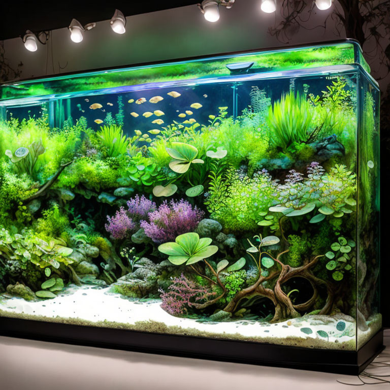 Colorful Fish and Coral in Vibrant Aquarium Setting