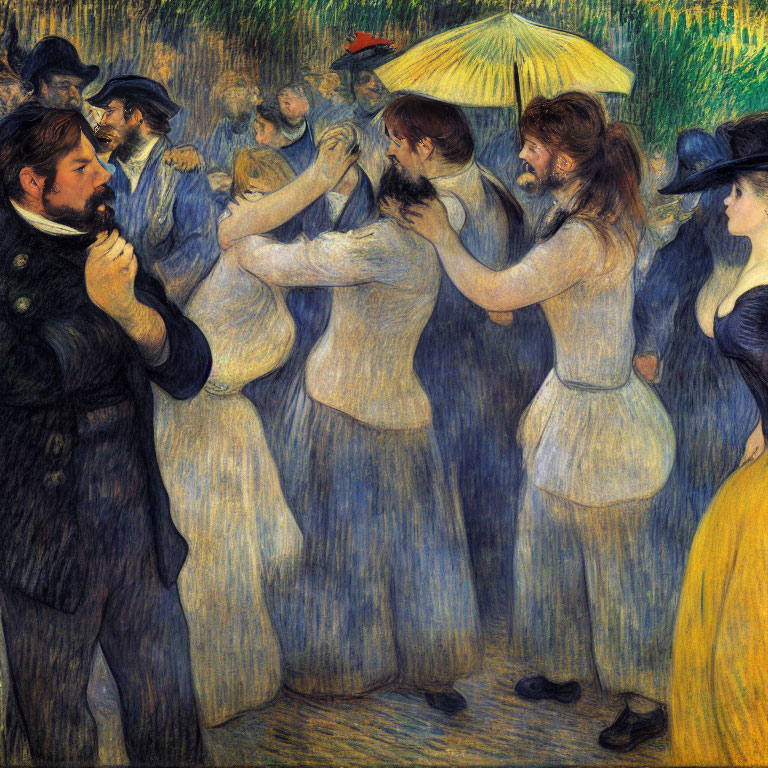 Vibrant Impressionist Dance Scene with Elegant Figures