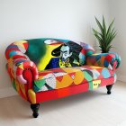 Colorful Psychedelic Sofa with Surreal Landscape Design