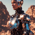 Futuristic Humanoid Robot in Modern Cityscape