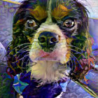 Vibrant Impressionistic Painting of Cavalier King Charles Spaniel