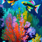 Colorful Fish and Coral Reef in Vibrant Underwater Scene