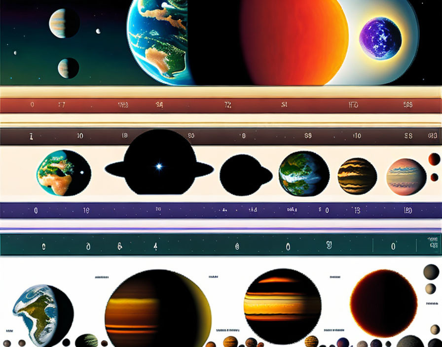 Planets and Stars Size Comparison Chart