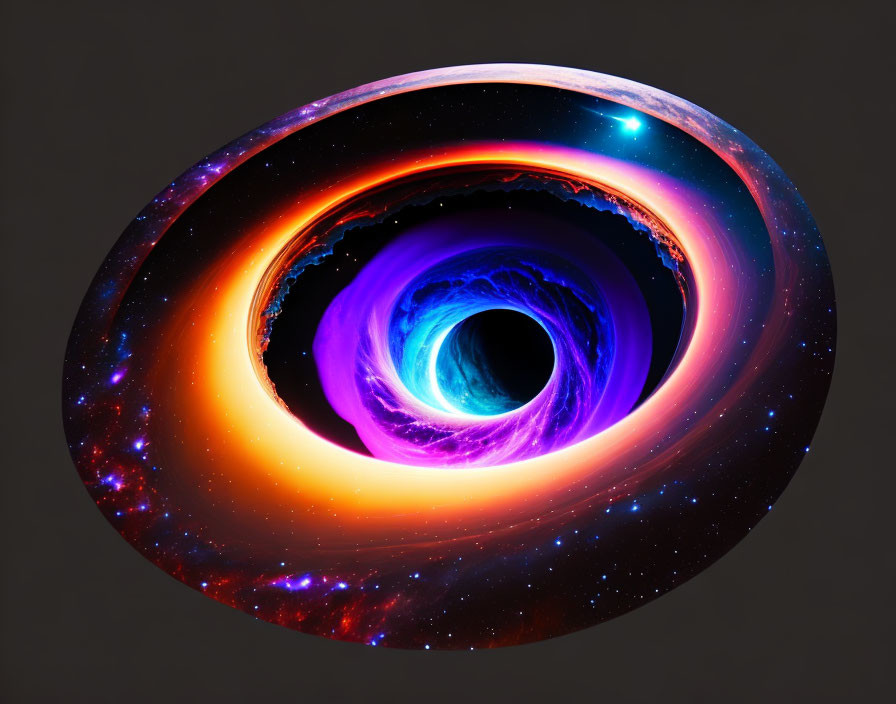 Colorful Artistic Representation of Black Hole with Accretion Disk