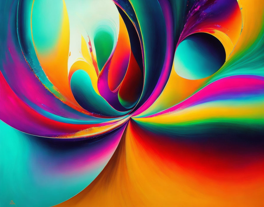 Colorful Abstract Swirls Evoking Spiraling Motion