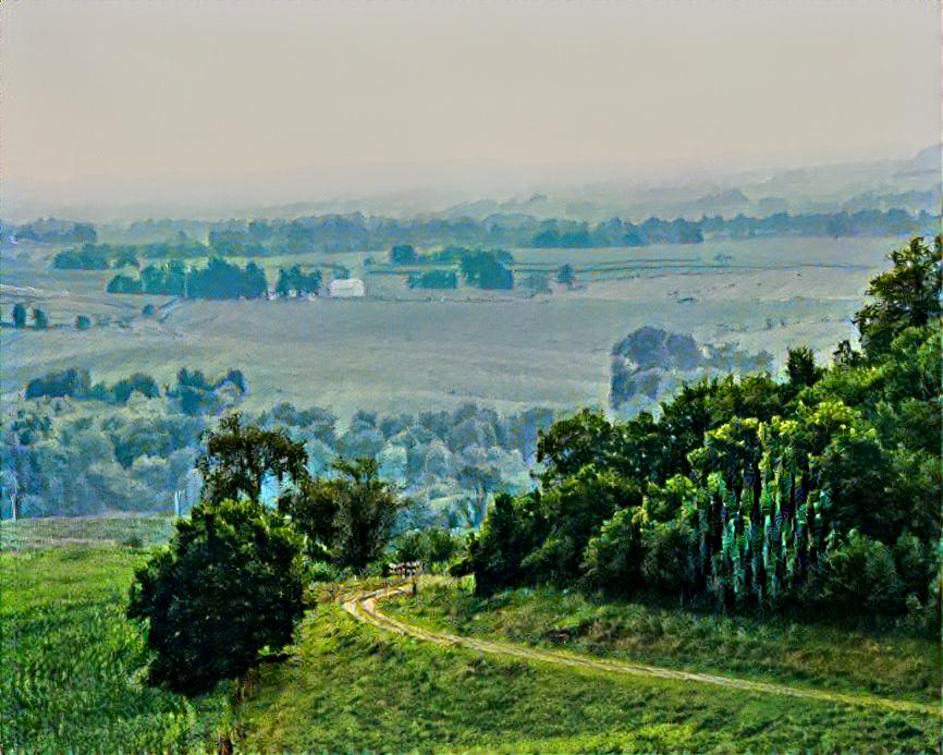 Rolling Hills in Early Morning Fog