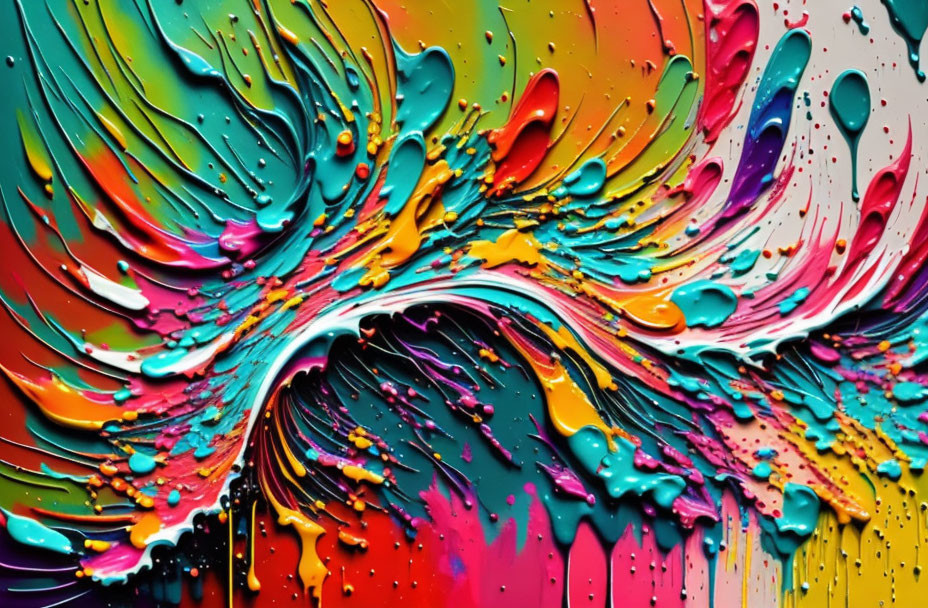 Colorful Abstract Wave Pattern on Canvas