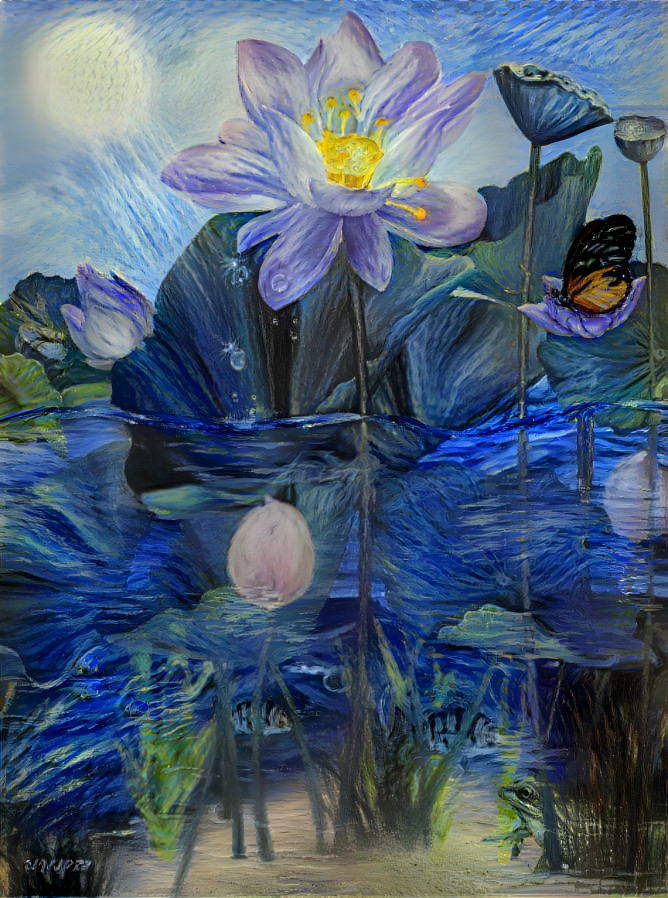 Blue Water Lilies