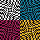 Abstract Wave Patterns in Pink, Blue, Purple & Yellow Gradients