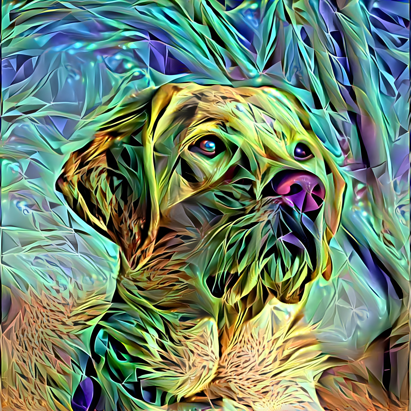 Portrait of a yellow Lab