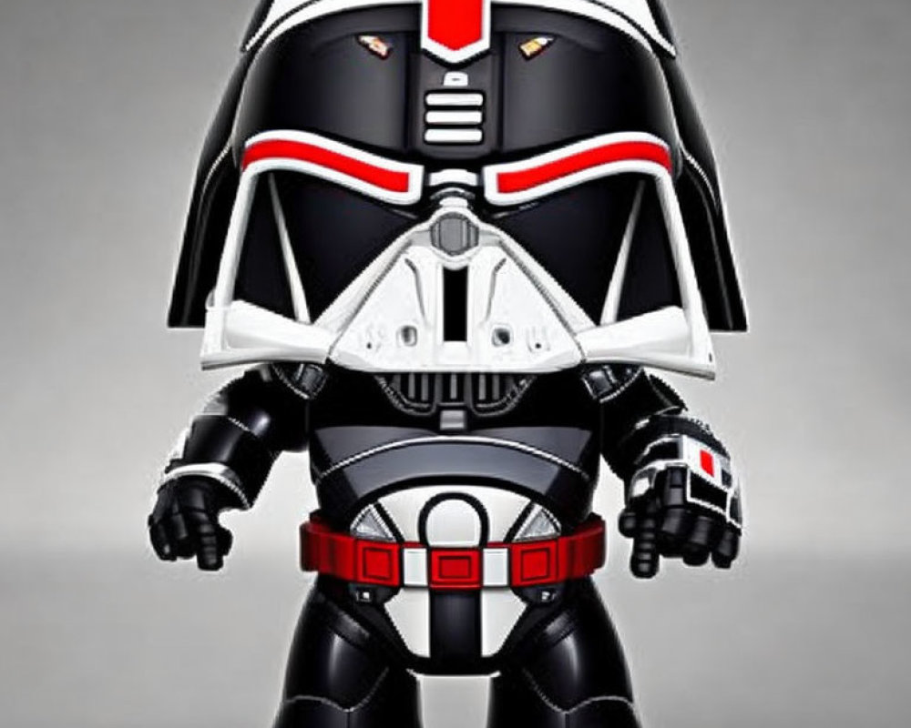 Cartoonish stylized toy figure of a Stormtrooper with oversized helmet