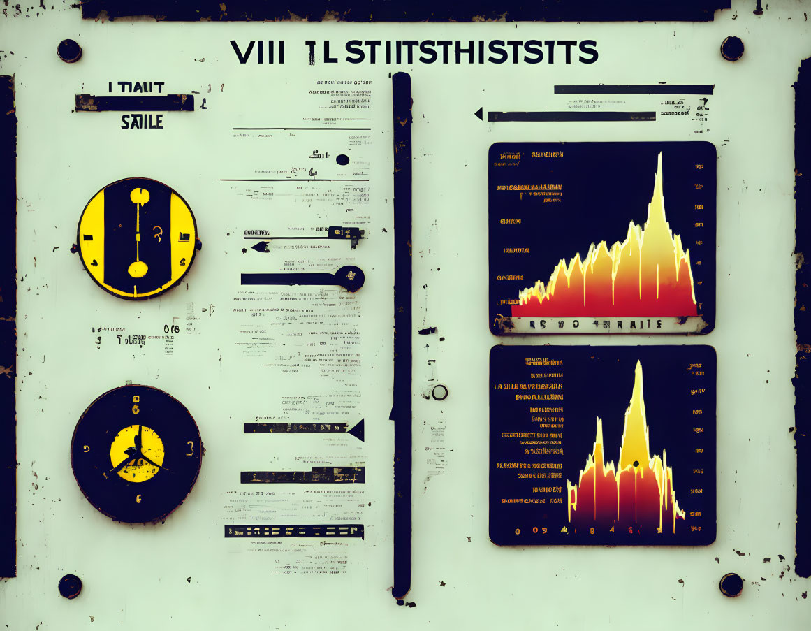 Vintage Grunge Panel: Gauges, Docs & Spectrum Graph