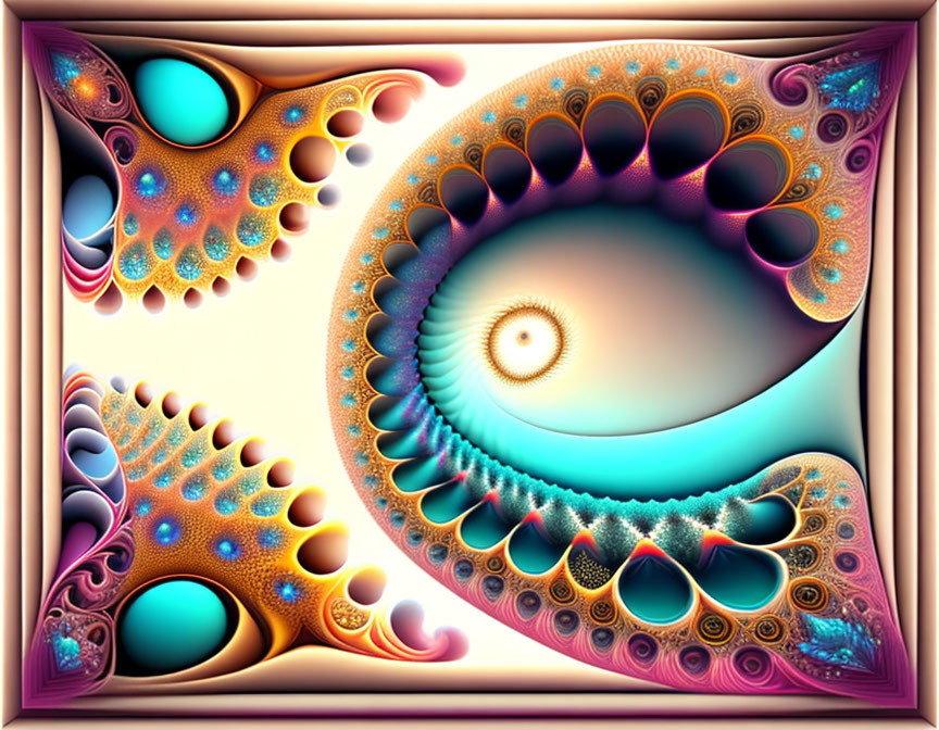 Colorful Fractal Art: Swirling Patterns, Teardrop Shapes