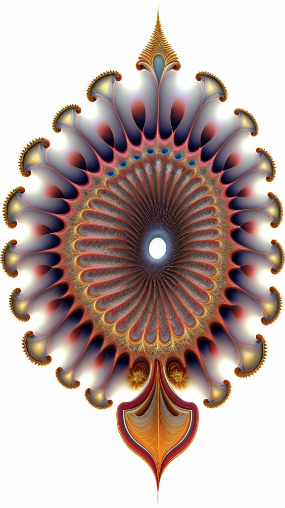 Colorful Mandala Fractal Design with Symmetrical Patterns