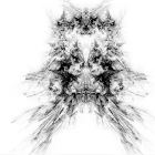 Symmetrical fractal image with intricate patterns and numerical data bars