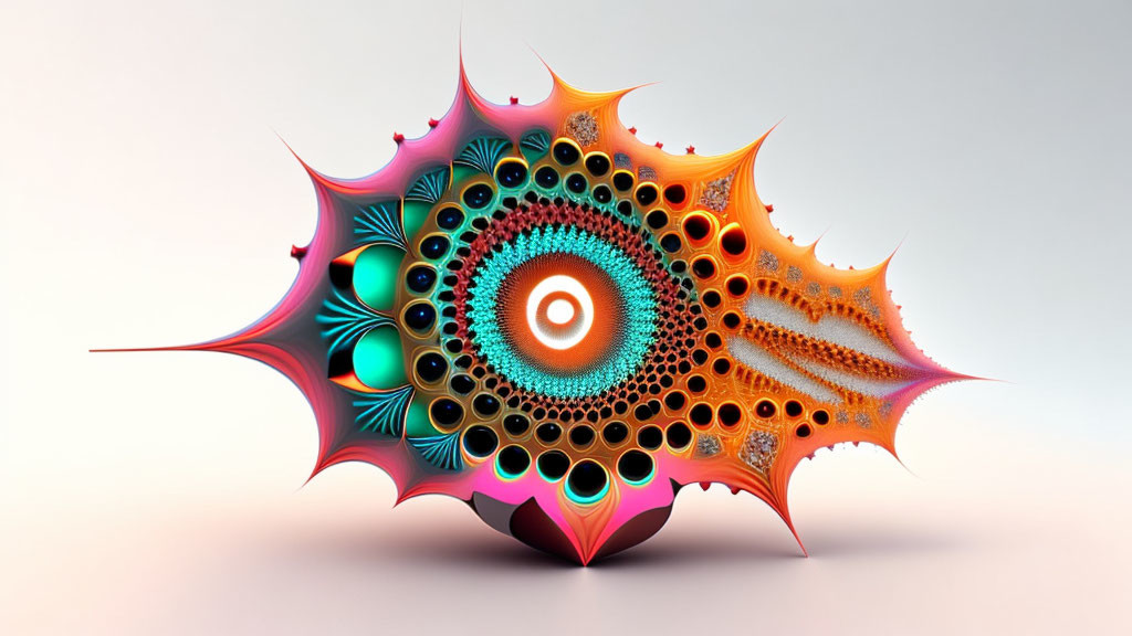 Colorful Abstract 3D Illustration: Vibrant Fractal Patterns