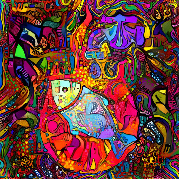 Fire and fish in Psychedelic space