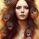 Colorful Butterfly Adorned Woman Digital Artwork