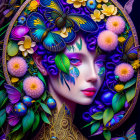 Vibrant floral and butterfly artwork with dreamlike quality