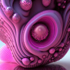 Vibrant goldfish in surreal digital art with pink and purple patterns