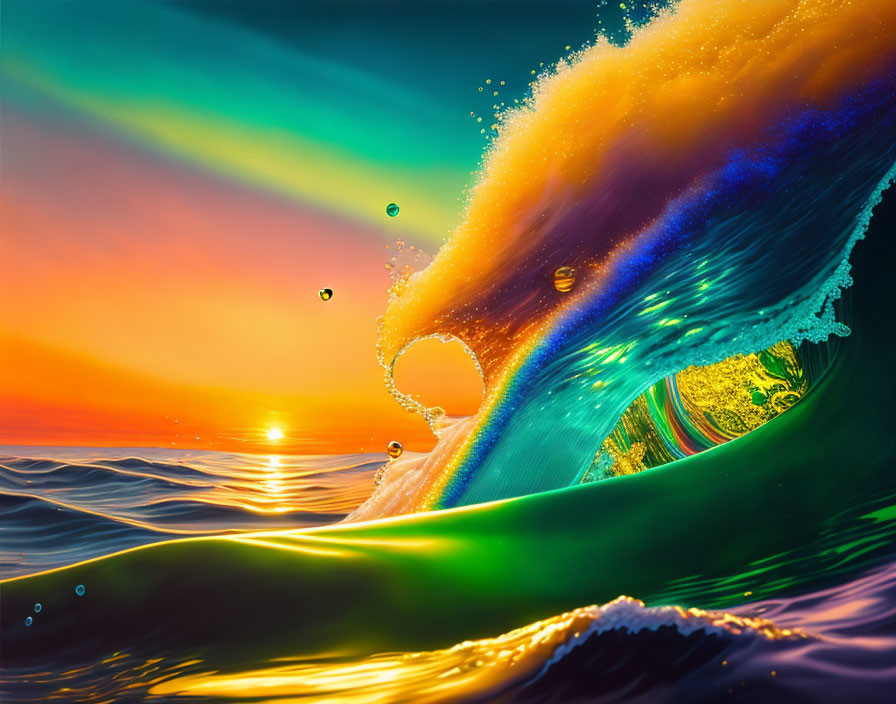 Gold Wave in the deep Ocean